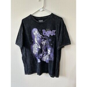 Bratz T-Shirt Stonewash Black Grey Purple Dolls Merch XLarge